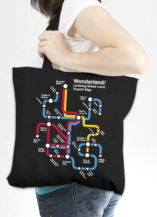Wonderland Metro Map Tote Bag