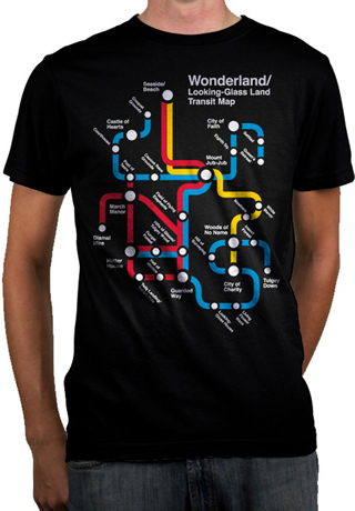 Wonderland Metro Map Mens Organic T-Shirt