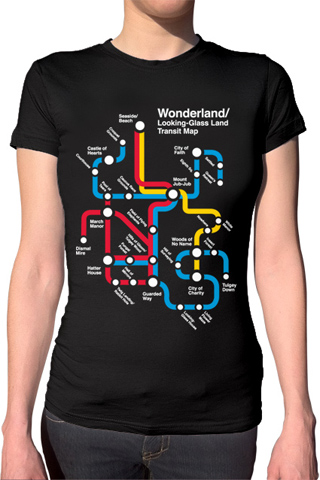 Wonderland Metro Map Ladies T-Shirt