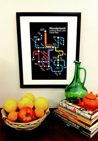 Wonderland Metro Map Art Print