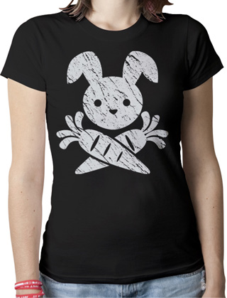 Jolly Roger Bunny Ladies Organic T-Shirt