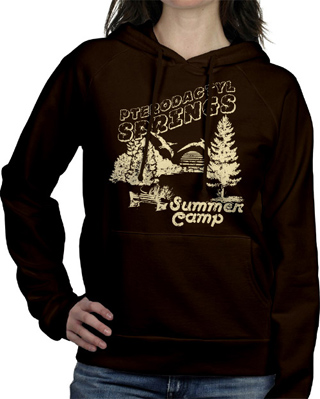 Pterodactyl Springs Summer Camp Ladies Hooded Sweatshirt