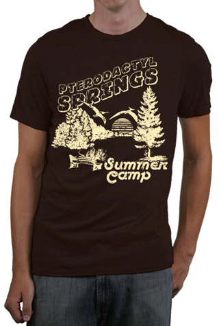 Pterodactyl Springs Summer Camp Mens Slim Fit T-Shirt