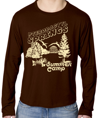 Pterodactyl Springs Summer Camp Mens Long Sleeve T-Shirt