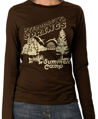 Pterodactyl Springs Summer Camp Ladies Long Sleeve T-Shirt