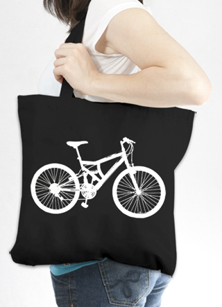 Bike Love - White Ink Tote Bag