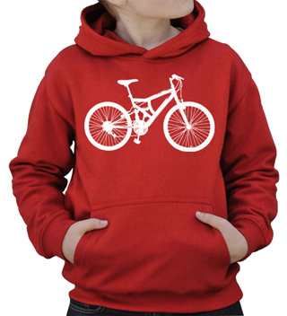 Bike Love - White Ink Kids Hooded Sweatshirt