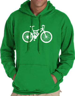 Bike Love - White Ink Mens Hooded Sweatshirt