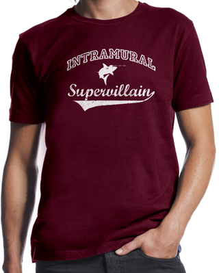 Intramural Supervillain - White Ink Mens T-Shirt