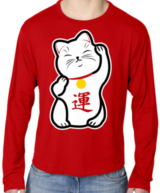 Maneki Neko Mens Long Sleeve T-Shirt