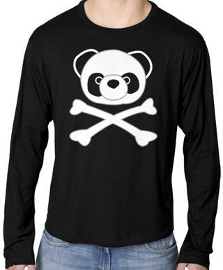 Pirate Panda Mens Long Sleeve T-Shirt
