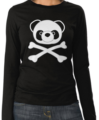 Pirate Panda Ladies Long Sleeve T-Shirt