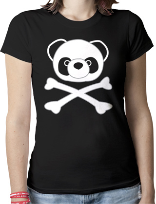 Pirate Panda Ladies Organic T-Shirt