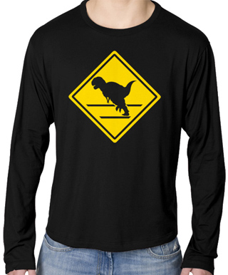 Dinosaur Crossing Mens Long Sleeve T-Shirt