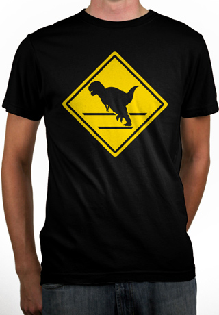 Dinosaur Crossing Mens Organic T-Shirt