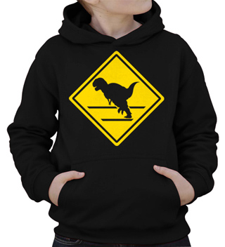 Dinosaur Crossing Kids Hooded Sweatshirt