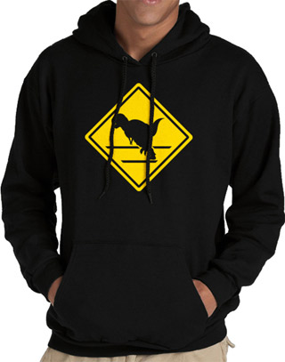Dinosaur Crossing Mens Hooded Sweatshirt