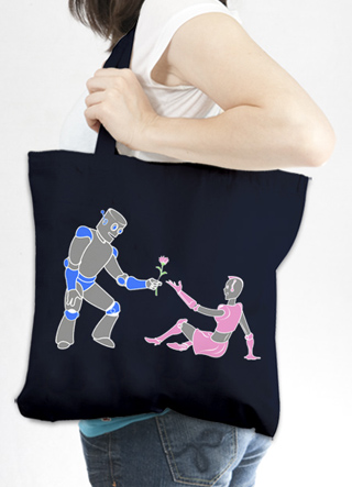 Robot Romance Tote Bag