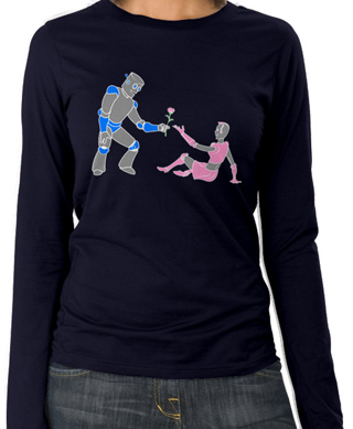 Robot Romance Ladies Long Sleeve T-Shirt