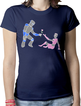 Robot Romance Ladies Organic T-Shirt