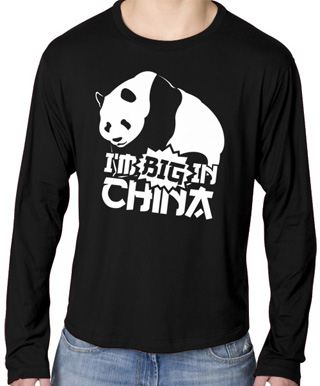 I'm Big In China Panda Mens Long Sleeve T-Shirt