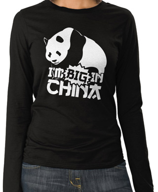 I'm Big In China Panda Ladies Long Sleeve T-Shirt
