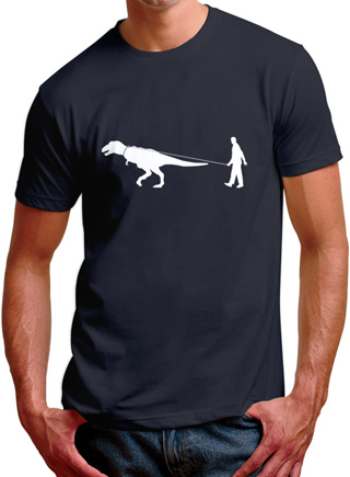 Man Walking Dinosaur Mens T-Shirt
