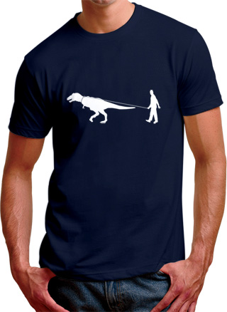 Man Walking Dinosaur Mens T-Shirt