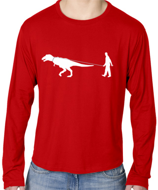 Man Walking Dinosaur Mens Long Sleeve T-Shirt