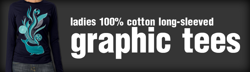 Perfect for creating a layered look for fall or spring, you'll love our graphic long sleeved ladies t-shirts.