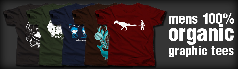 Organic graphic t-shirts for men. Made from 100% organic ringspun cotton.