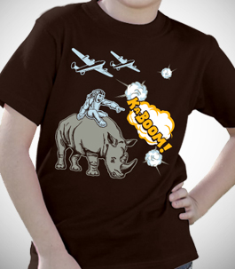 Monkey Rhino Kaboom Kids T-Shirt 