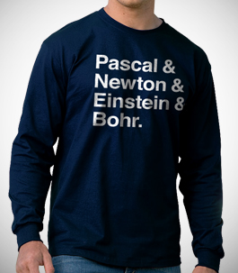 Pascal & Einstein & Newton & Bohr Mens Long Sleeve T-shirt