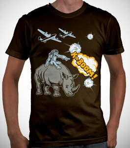 Monkey Rhino Kaboom Mens Organic T-shirt