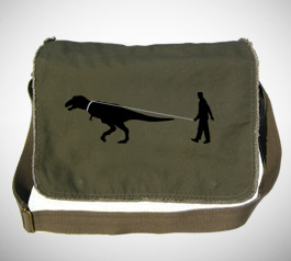 Man Walking Dinosaur  Messenger Bag
