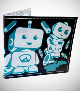 Cute Litte Retro Robots Wallet