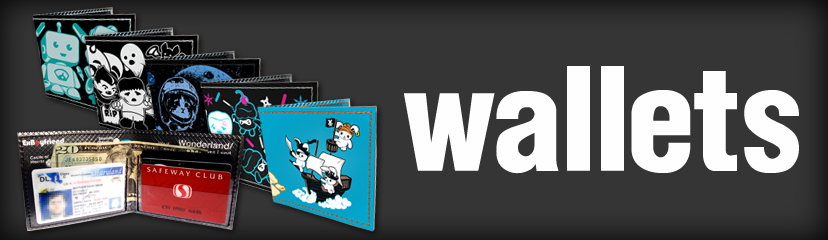Awesome billfold wallets featuring original illustrations.